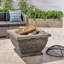 32"  Mgo Light-Weight Concrete Wood Burning Square Fire Pit, Grey