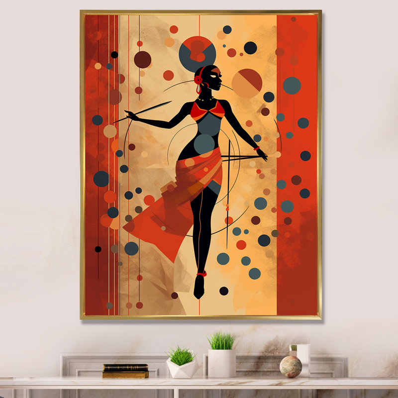 «Kali Tantric Hindu Goddess Retro Illustration I» sur, Cadre flottant doré, H 32 po x l 16 po x P 1 po