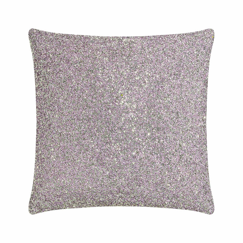 Lavender Velvet Rhinestone Oversize Lumbar Throw Pillow 14x20
