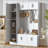 79" Tall Modern Hall Tree with Shoe Storage & 6 Cabinets-129045983