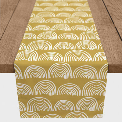 Half Circle Pattern Yellow 4 Table Runner