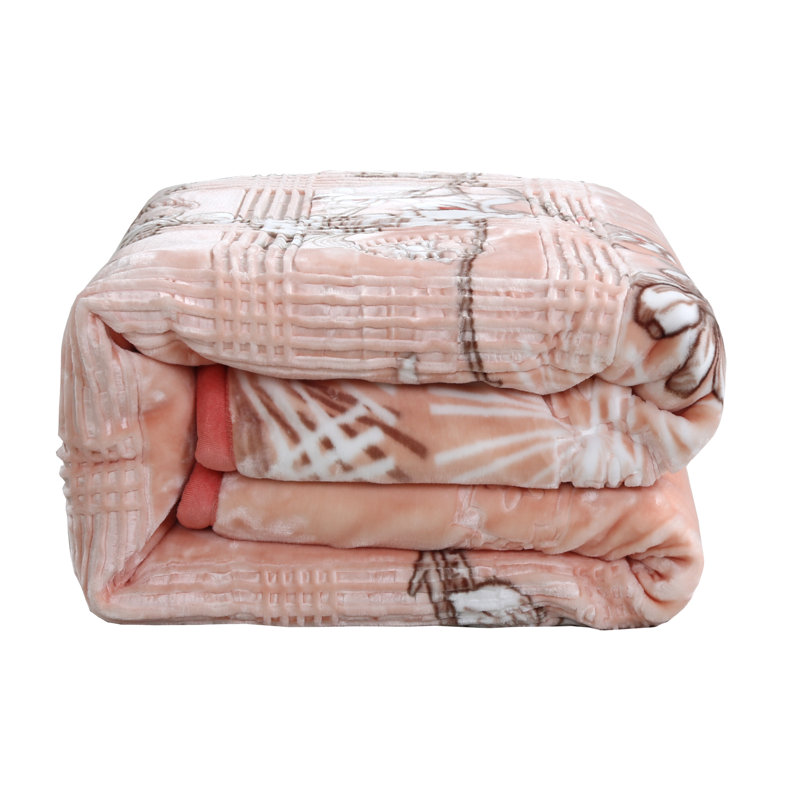 Jeté lourd en peluche, Grand, Rose, Floral