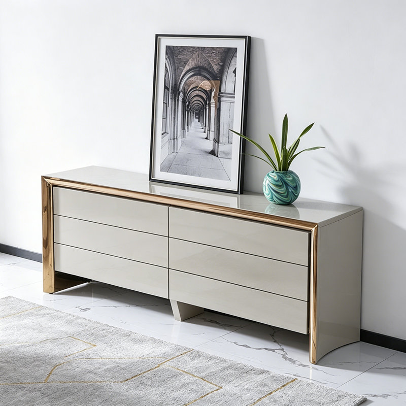 Meuble télé gris italien à design minimaliste