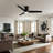 Homelover 52" Modern Flush Mount Ceiling Fan With Light, Low Profile DC Reversible Ceiling Fan, Dual‑Sided Blades, 3Cct Dimmable Reversible Dc Motor Timer Memory-111378503