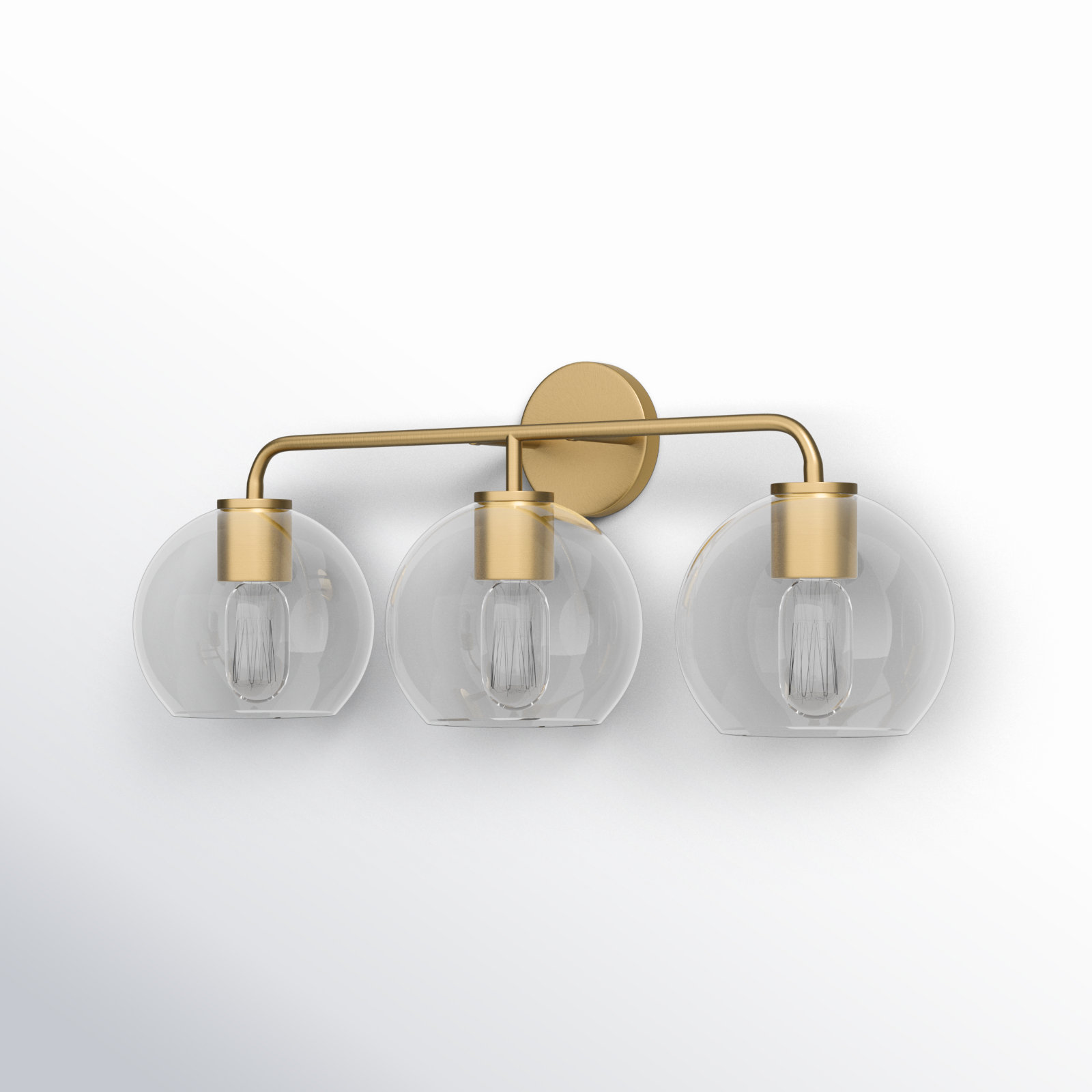 Childerley 3-Light Dimmable Vanity Light, Satin Brass, Clear