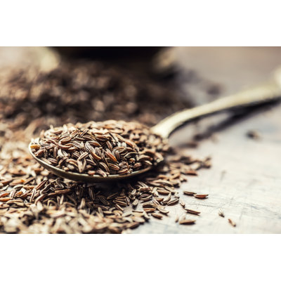 Caraway Seeds On Table - Wrapped Canvas Print