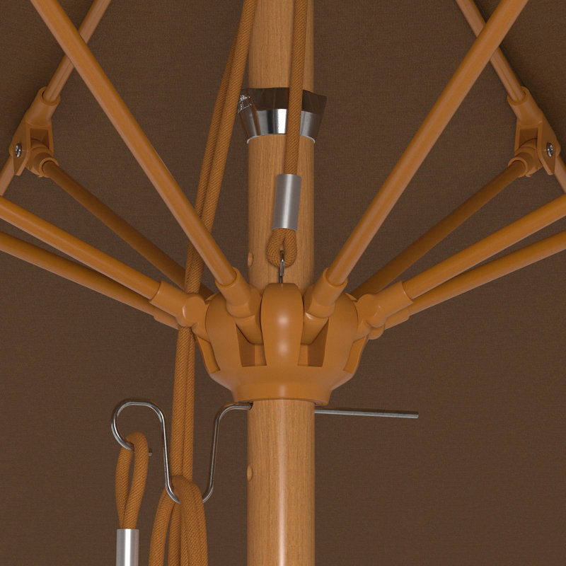 Parasol en bois de teck 11 pi, Brun