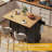Rolling Kitchen Island With Storage Cabinet & Drawers, Drop Leaf Kitchen Table On Wheels, Farmhouse Portable Kitchen Cart, Large Butcher Block Mobile Islands With Tower/ Spice Rack-775473739