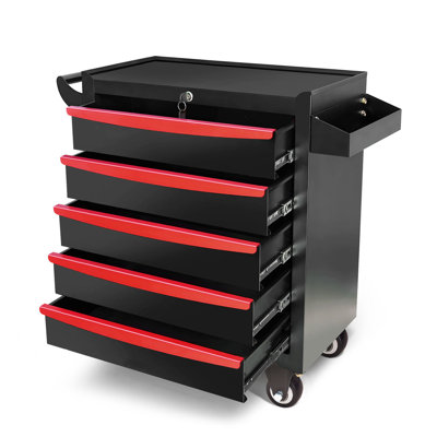  5-Drawer Rolling Tool Chest, Metal Tool Box with Wheels & Lock Garage Storage Cabinets