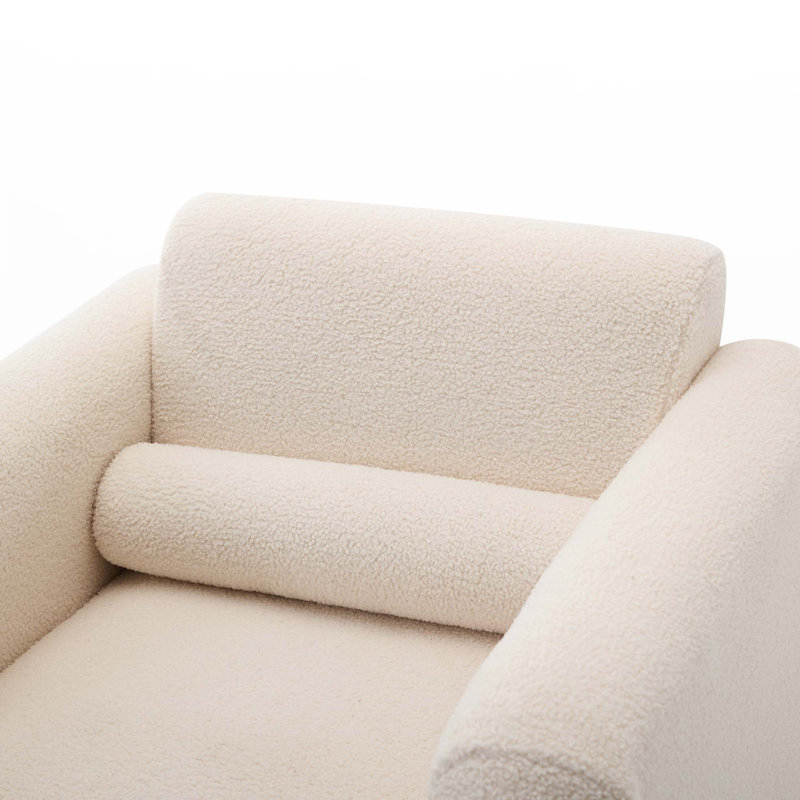 Chaise d'appoint en tissu Sherpa, Naturel