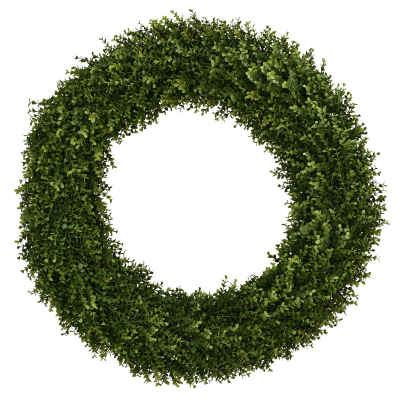 Couronne de simili rond 22 po buis, H 22 po x l 22 po x P 3 po