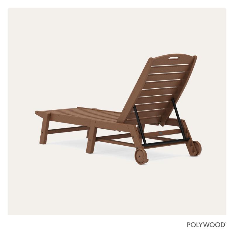 Lakeside POLYWOOD Nautical Chaise with Wheels, Teak