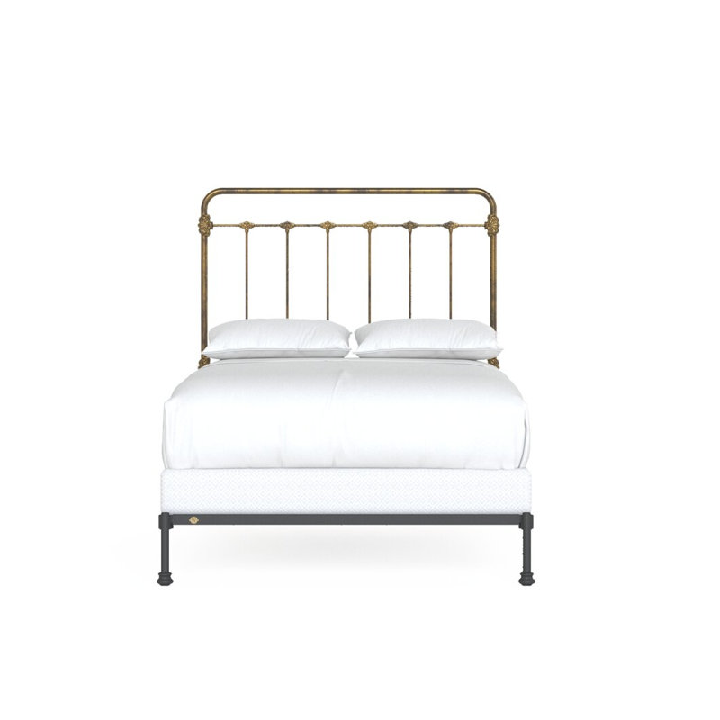 Lit en fer Picket Fence, Full / Double, Vintage Champagne