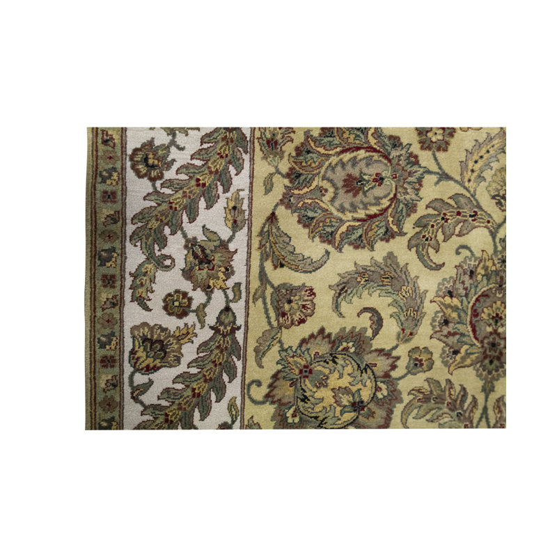 Tapis doré et ivoire de haute qualité noué à la main Trinity