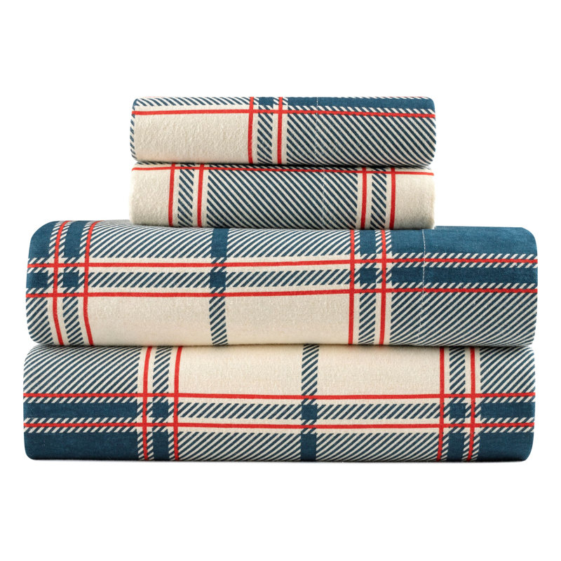 Ensemble de draps 100% flanelle de coton Kathy Ireland, Ensemble de draps pour grand lit + un drap-housse 