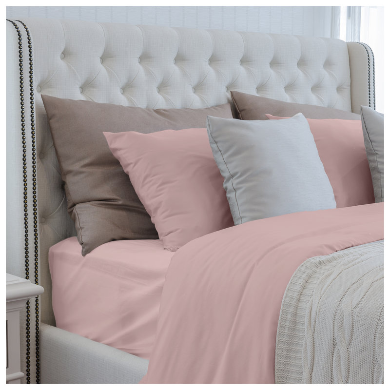 Luxuriously Soft 100% Viscose from Bamboo 4-Piece Queen Sheet Set - OEKO-TEX Certified, Cooling & Hypoallergenic Bedding, Pale Rose