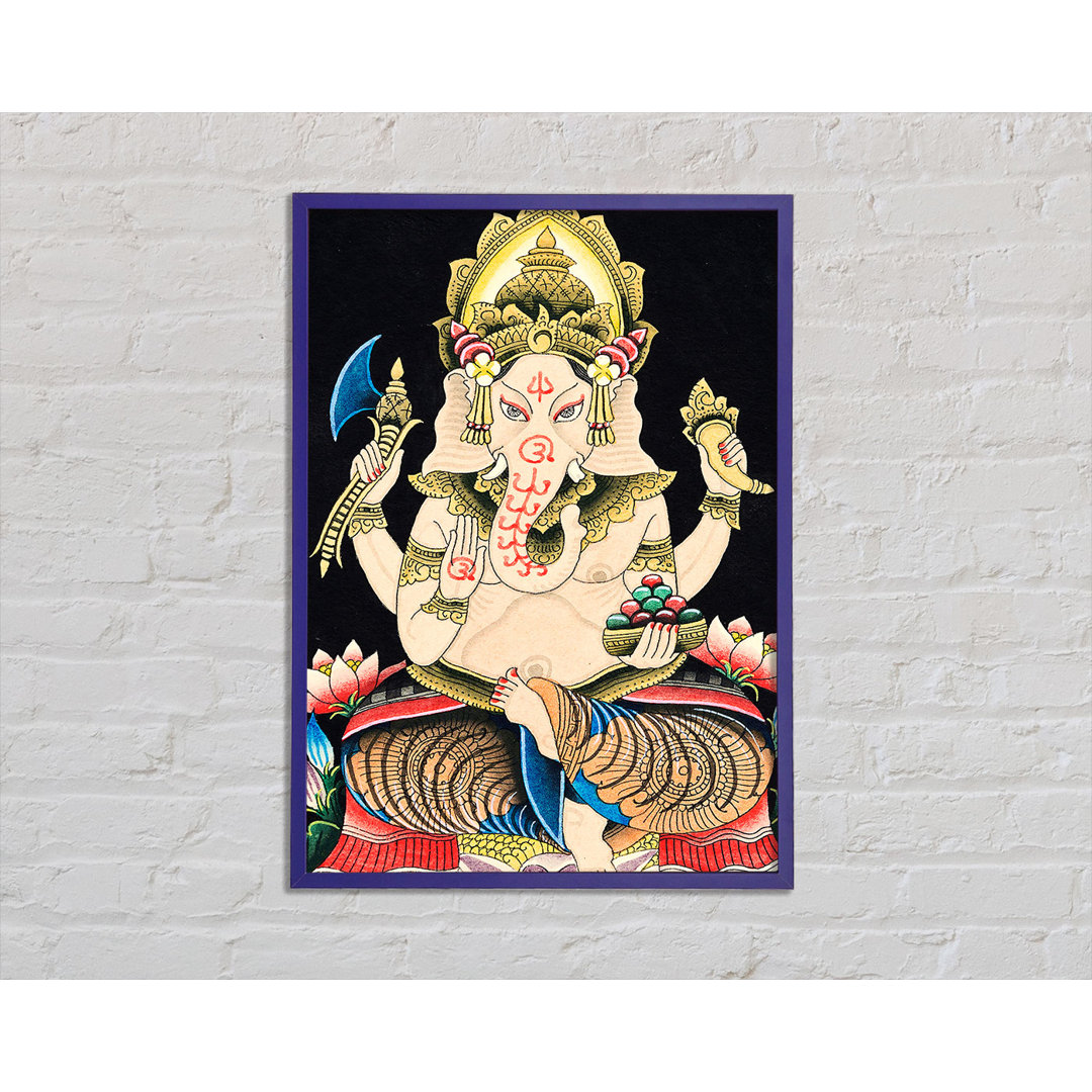 Caleigh Hindu Gott Ganesha 2 Gerahmter Druck Wandkunst