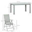 Galston 7 Piece Garden Dining Set with 6 Folding Reclining Chairs Grey