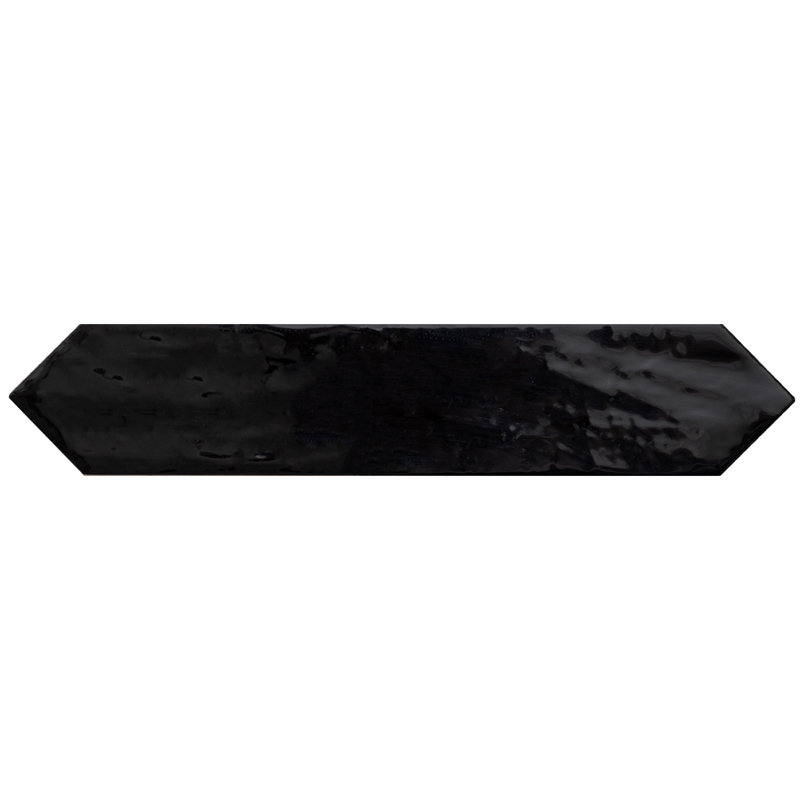 Tribeca-Talavera Picket 2.6"x13" Handmade Ceramic Tile Trim, Black