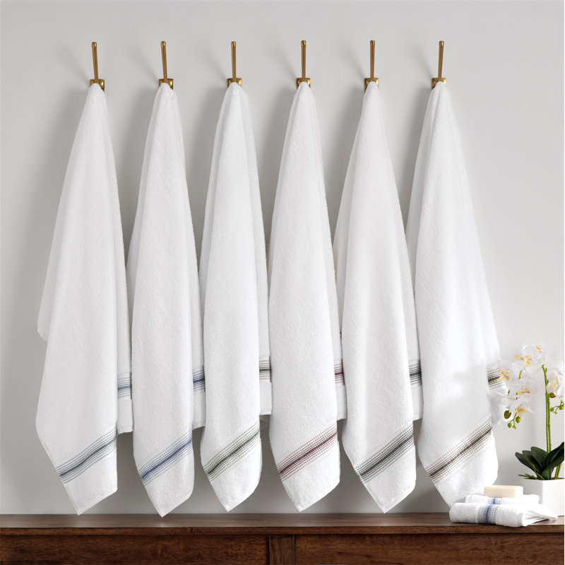 Ensemble de serviettes 2 pièces Darcie-Bella, Blanc / Ardoise