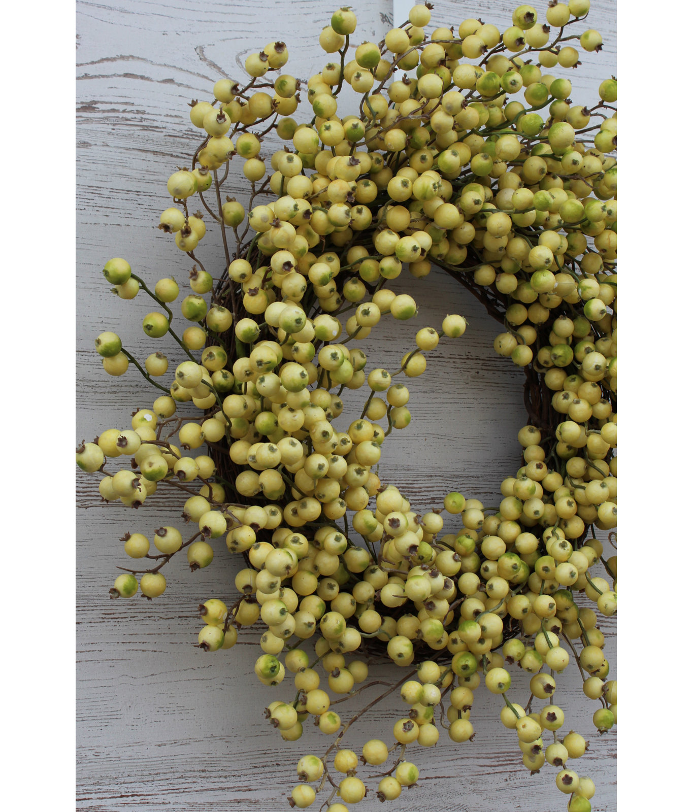 32" Handcrafted Berry Wreath, 28" H x 28" W x 6" D, Green