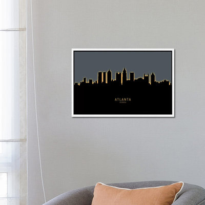Atlanta Georgia Skyline Glow Orange by Michael Tompsett - Print on Canvas