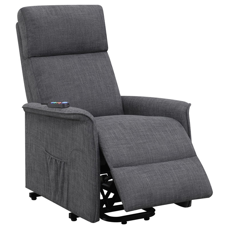 Fauteuil inclinable gris anthracite Power Lift avec fonction de massage