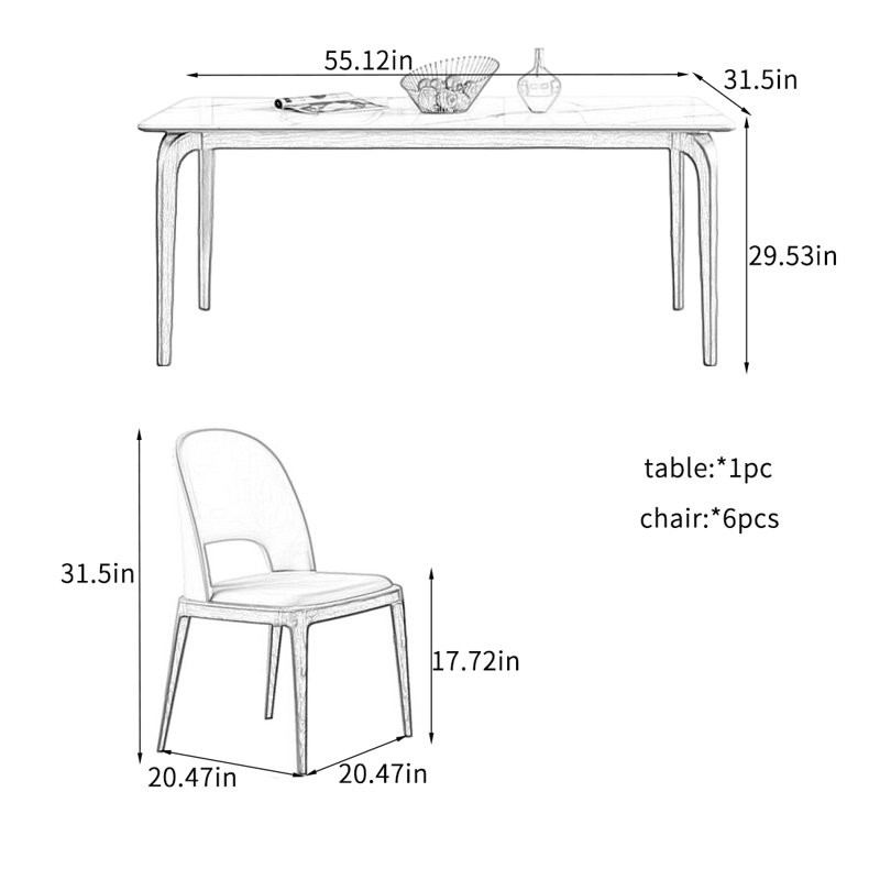 Ensembles de table de salle à manger avec des caractéristiques de qualité., H 29,53 po x L 55,12 po x l 31,5 po