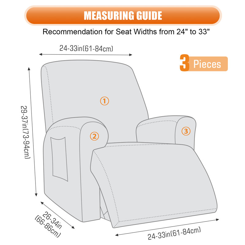 Housse pour canapé inclinable et extensible 3 pièces Wald, Velours brun café