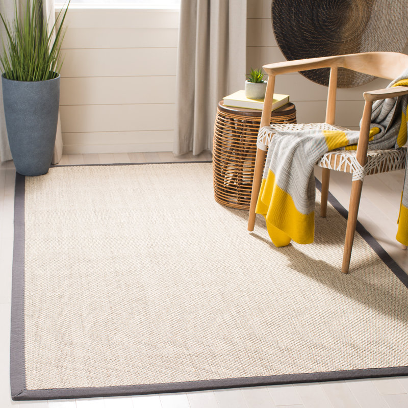 Tapis marbre sisal / gris foncé, Rectangle 8 pi x 10 pi