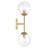 Zachary 2 Lights Armed Sconce in Brass-497321718