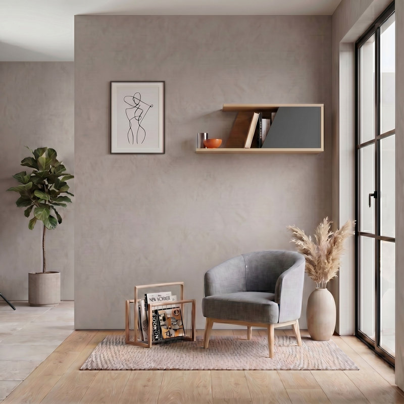 Floating Shelf, Sapphire Oak/Anthracıte