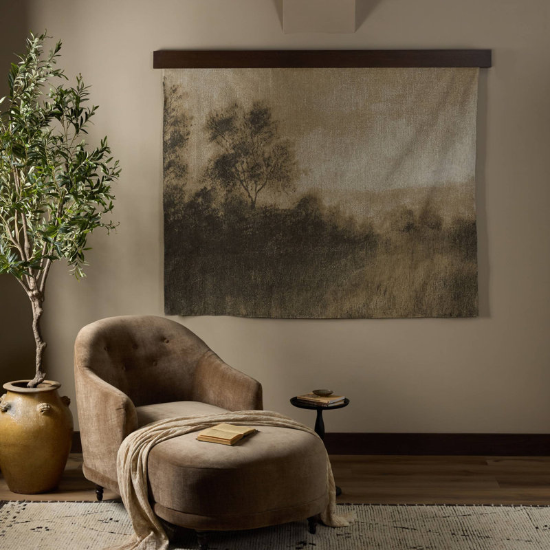 Hillside Haze By Aileen Fitzgerald And Hanger, Red Brown Oak