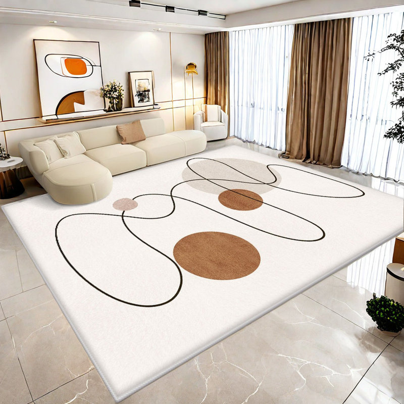 Rectangle Cheriece Area Rug with Non-Slip Backing, Rectangle 4'7" x 6'7"