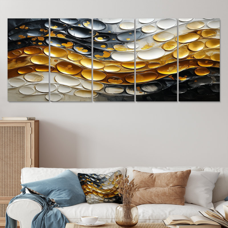 Cristal - art mural moderne - décoration murale abstraite, 5, H 32 po x l 80 po
