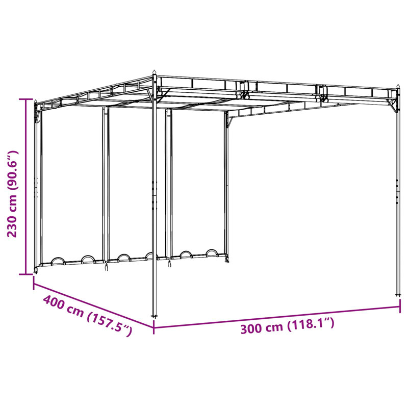 vidaXL Garden Gazebo with Side Curtain Pavilion Shelter Outdoor Party Tent