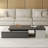Modern Extendable Coffee Table With Hidden Drawers & Open Shelves, Contemporary Two-Tone Design