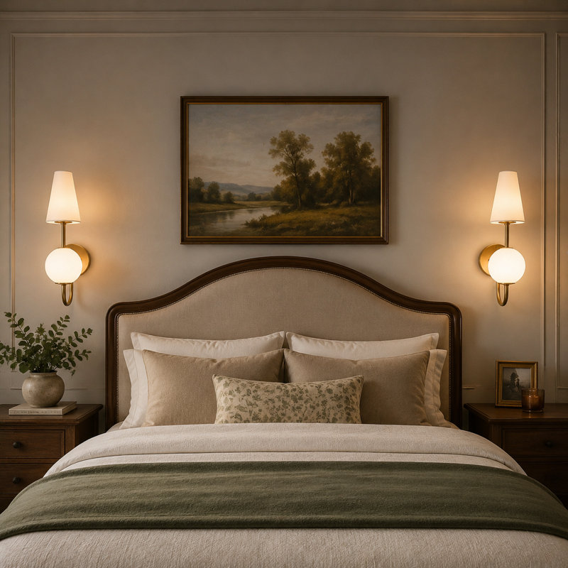 2-light Gold Plated Ceramic Wall Sconce