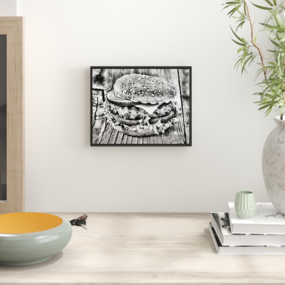 Gerahmtes Wandbild Leckerer Cheeseburger