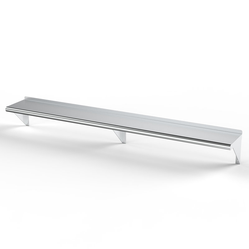 Étagère murale commerciale en acier inoxydable - 25,4 cm (L) x 182,9 cm (P), H 11 po x l 72 po x P 10 po