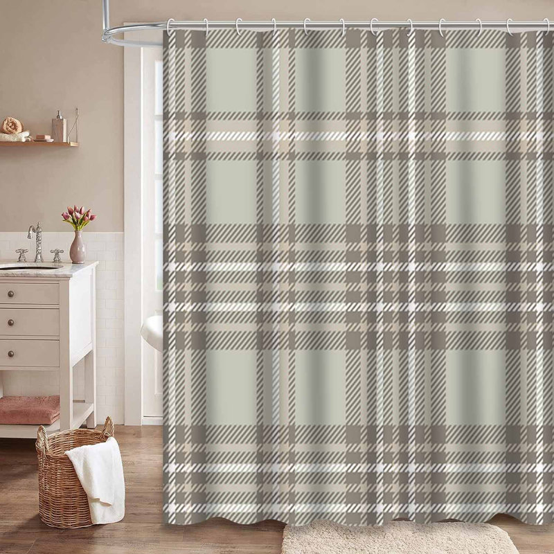 Rideau de douche Tartan, L 72 po x l 84 po