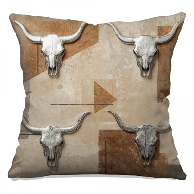 Coussins en métal Bull Skulls