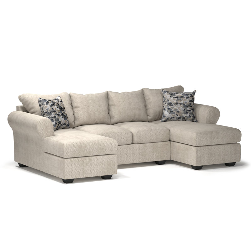 Aunyae Double Chaise Sectional, Crème