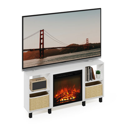 46.54'' W Corner TV stand Storage Credenza with Electric Fireplace