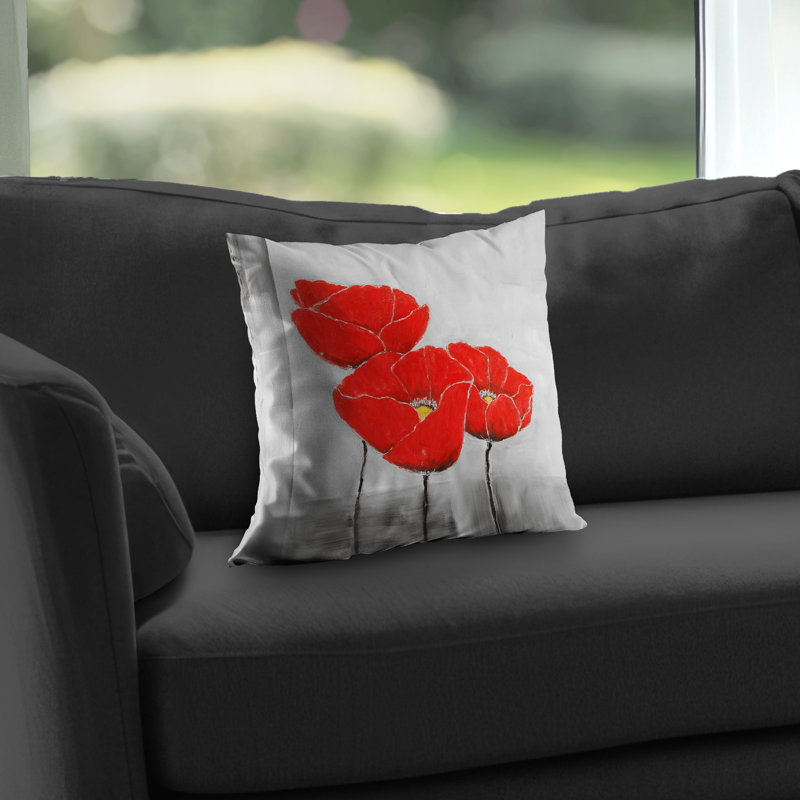 Three Poppies Industrial Gray Poly Twill Throw Pillow | Home Decor