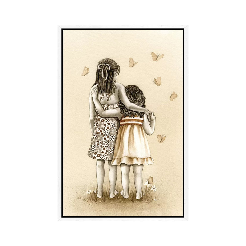 Butterflies by Tracy Lizotte - Painting on Canvas, White Framed, 101.6cm H x 66.04cm W x 3.81cm D