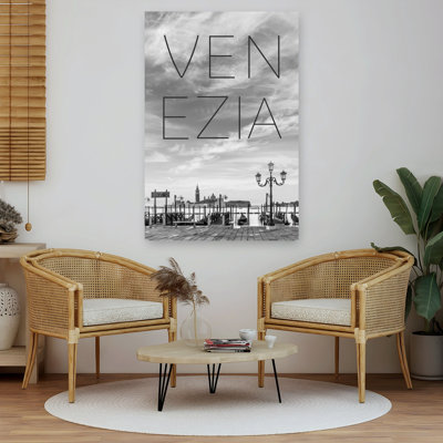 Paysage urbain de Venise, gondole, art abstrait minimaliste, art mural