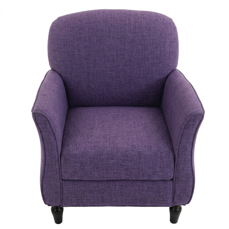 Chaise d'appoint moderne et ergonomique avec design tissé et pieds en bouleau, Mauve