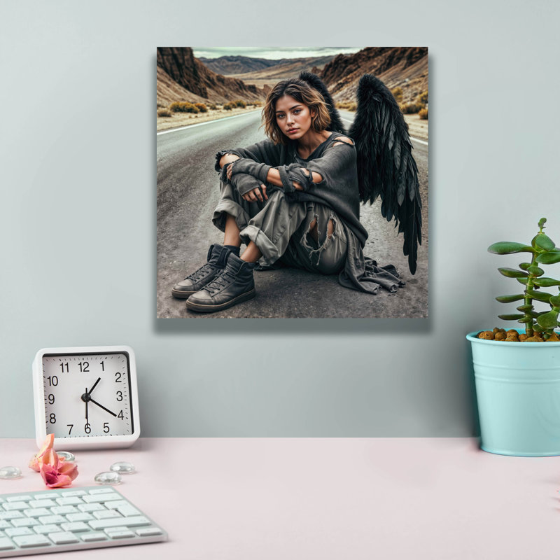  «Road Angel» par Rey Klimt, art mural sur toile, 12 po x 12 po, H 12 po x l 12 po