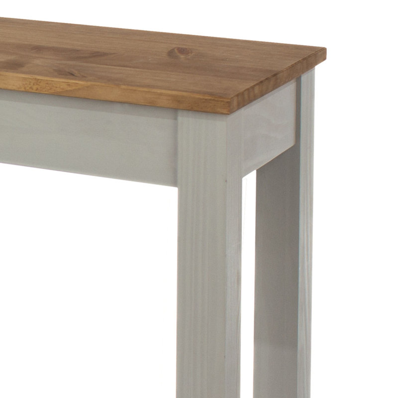 Lucian Large Wood Dining Bench, Grey & Antique Wax, H45 x W105 x D30cm